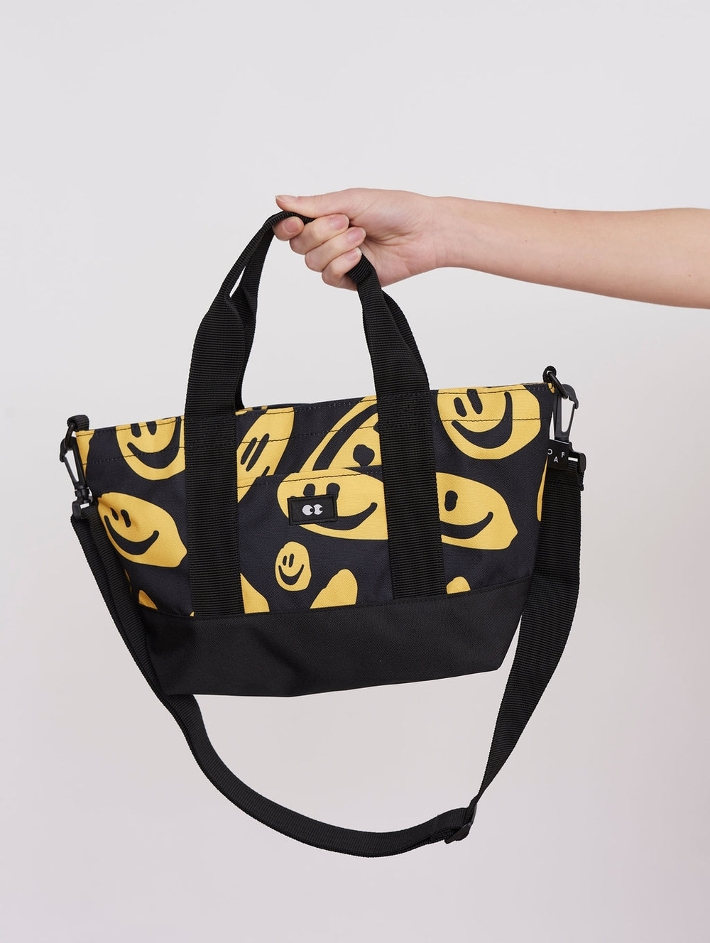 Lazy Oaf Black and Yellow Smiley Mini Bag